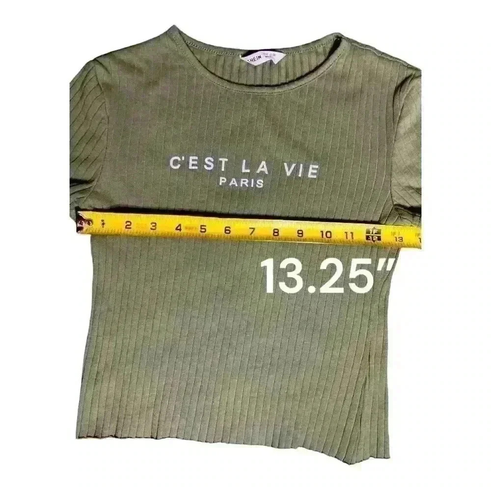C’Est La Vie tee, Army Green, size 10Y/EU140 - Picture 3 of 8